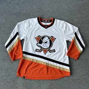 Anaheim Ducks Jersey Mens 54 White NHL Hockey Adidas Mighty Logo Anniversary